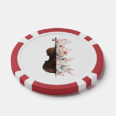 Viool met bloemen. poker chips (Enkel)