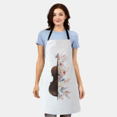 Viool met bloemen. schort (Gedragen)