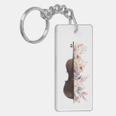 Viool met bloemen. sleutelhanger (Voorkant Links)