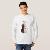 Viool met bloemen. t-shirt (Voorkant volledig)