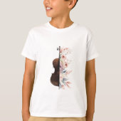 Viool met bloemen. t-shirt (Voorkant)