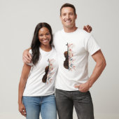 Viool met bloemen. t-shirt (Unisex)