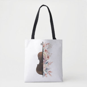 Viool met bloemen. tote bag