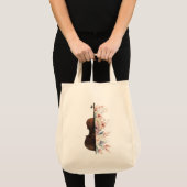 Viool met bloemen. tote bag (Voorkant (product))
