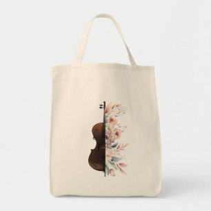 Viool met bloemen. tote bag