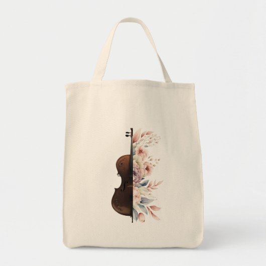 Viool met bloemen. tote bag (Voorkant)