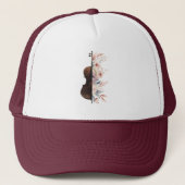 Viool met bloemen. trucker pet (Voorkant)