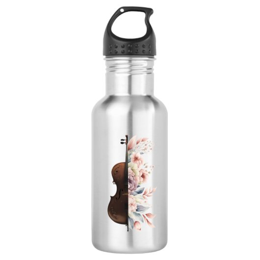 Viool met bloemen. waterfles  (Voorkant)