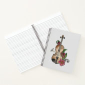 Viool met bloemendesign op een Notitieboek / Dagbo (Binnen)