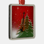 Viool met Kerstmis Metalen Ornament (Rechts)