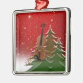 Viool met Kerstmis Metalen Ornament (Links)