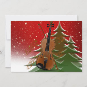 Viool met Kerstmis, Prettig Kerstfeest, kaart