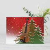 Viool met Kerstmis, Prettig Kerstfeest, kaart (Staand voorkant)