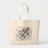 viool met tekstwolk grote tote bag (Voorkant)