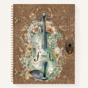 Viool Monogram Vintage Victoriaans Notitieboek