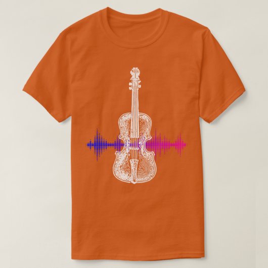 Viool Muziek Geluidsgolf T-shirt (Design voorkant)