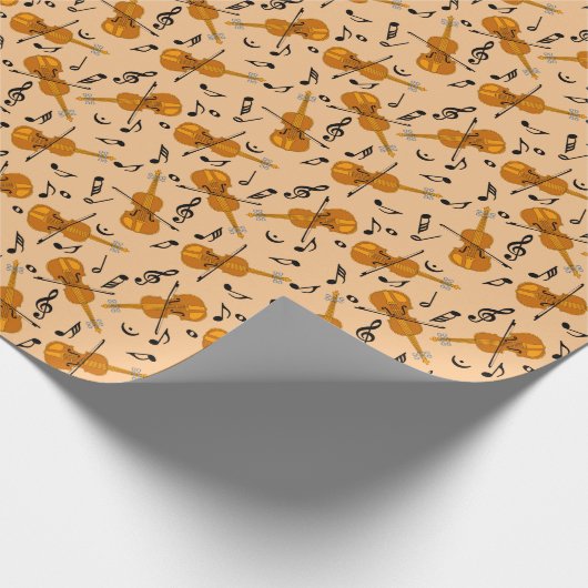 Viool Muziek Notitie Patroon Cadeaupapier (Hoek)