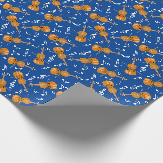 Viool Muziek Notitie Patroon Cadeaupapier (Hoek)