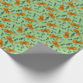 Viool Muziek Notitie Patroon Cadeaupapier (Hoek)