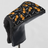 Viool Muziek Notitie Patroon Golfheadcover (3/4 voorkant)