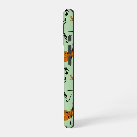 Viool Muziek Notitie Patroon iPhone 16 Hoesje (Linkerkant)