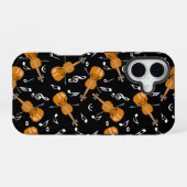 Viool Muziek Notitie Patroon iPhone 16 Hoesje (Achterkant horizontaal)