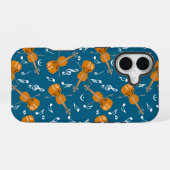 Viool Muziek Notitie Patroon iPhone 16 Hoesje (Achterkant horizontaal)