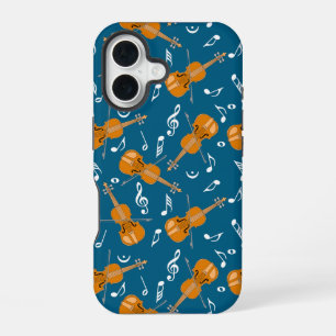 Viool Muziek Notitie Patroon iPhone 16 Hoesje