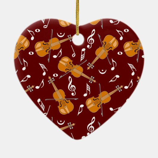 Viool Muziek Notitie Patroon Keramisch Ornament (Achterkant)