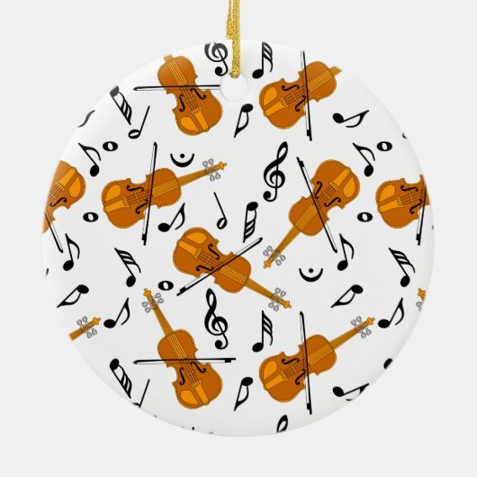 Viool Muziek Notitie Patroon Keramisch Ornament (Achterkant)