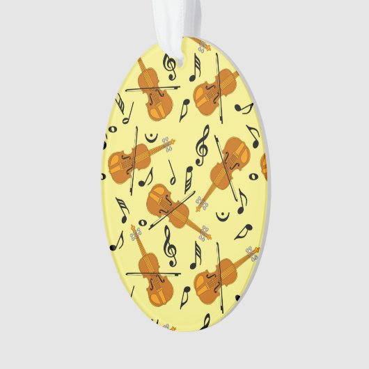 Viool Muziek Notitie Patroon Ornament (voorkant)