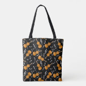 Viool Muziek Notitie Patroon Tote Bag (Achterkant)