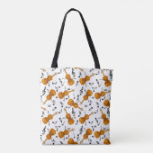 Viool Muziek Notitie Patroon Tote Bag (Achterkant)