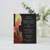 Viool Muziek Overweging Zwart Wit Uitnodiging Briefkaart (Staand voorkant)