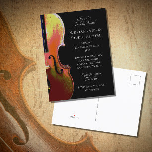 Viool Muziek Overweging Zwart Wit Uitnodiging Briefkaart