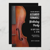Viool muziek verjaardag  kaart (Voorkant / Achterkant)
