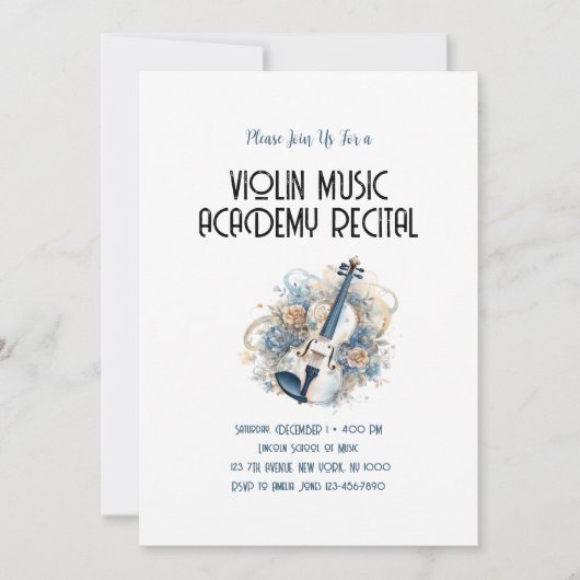 Viool Muziekacademie Speciale jaarlijkse overwegin Kaart (Voorkant)