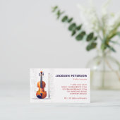 Viool Muzieknoten Personeel Muzikant Professioneel Visitekaartje (Staand voorkant)