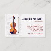 Viool Muzieknoten Personeel Muzikant Professioneel Visitekaartje (Voorkant)
