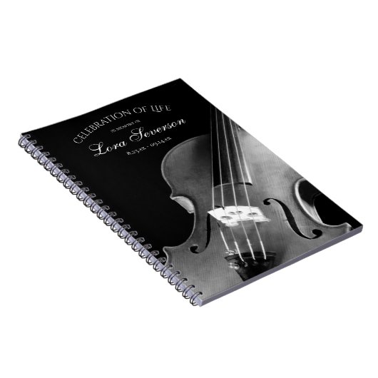 Viool Muzikant Viering van het Leven Gastenboek Notitieboek (Rechterzijde)