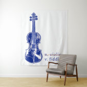 Viool Niet Fiddle Bluegrass Country Muziek Cadeau Wandkleed (In situ)