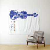 Viool Niet Fiddle Bluegrass Country Muziek Cadeau Wandkleed (In Situ (horizontaal))