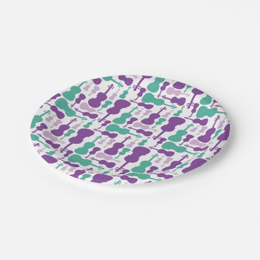 Viool of altviool thema papieren bordje (Gekanteld)