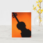 Viool of Viola Goud Achtergrond Groet of Opmerking Kaart (Gele Bloem)