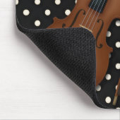 Viool op Ivoor & Zwarte Polka Dots Custom (Blauw) Muismat (Hoek)