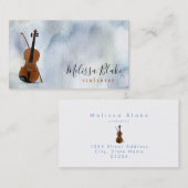 Viool op waterverf achtergrond visitekaartje (Voorkant / Achterkant)