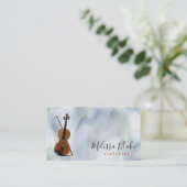 Viool op waterverf achtergrond visitekaartje (Staand voorkant)