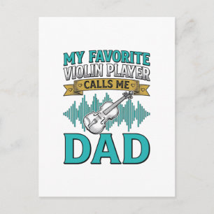 Viool papa shirt favoriete vioolspeler noemt me D Briefkaart