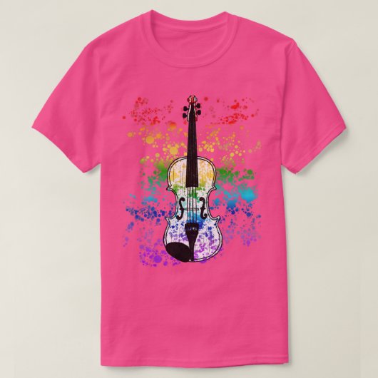 Viool Regenboog Kleuren Violist String Speler Orc T-shirt (Design voorkant)