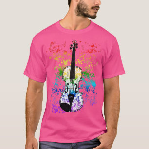 Viool Regenboog Kleuren Violist String Speler Orc T-shirt